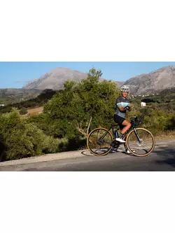Rogelli IMPRESS II női kerékpáros mez, türkiz-sárga-szürke