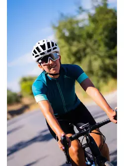 Rogelli MODESTA női kerékpáros mez, zöld-türkiz
