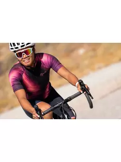 Rogelli női kerékpáros mez AURORA bordó és korall színben