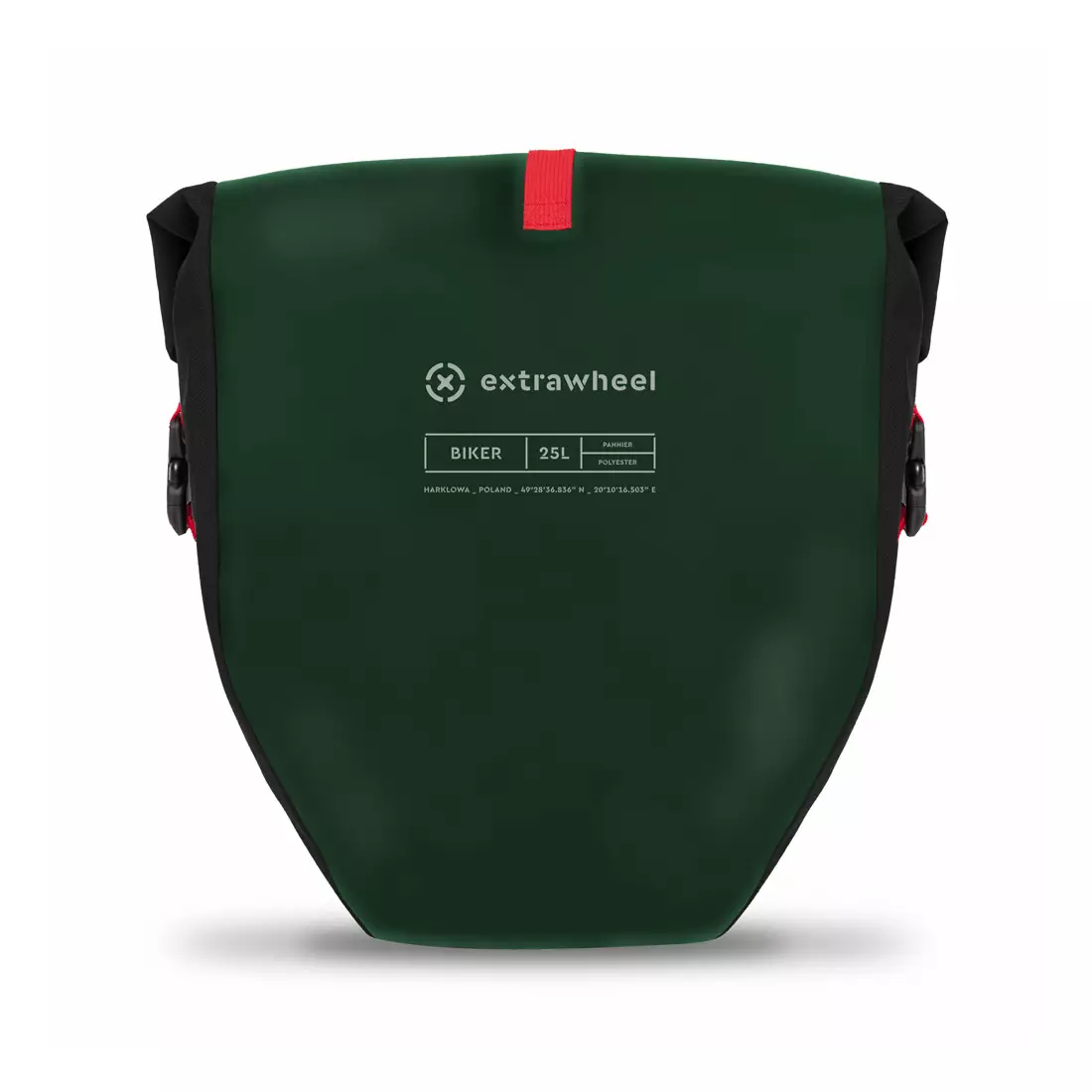 EXTRAWHEEL BIKER POLYESTER kerékpár hátsó táskák, zöld és fekete 50 L