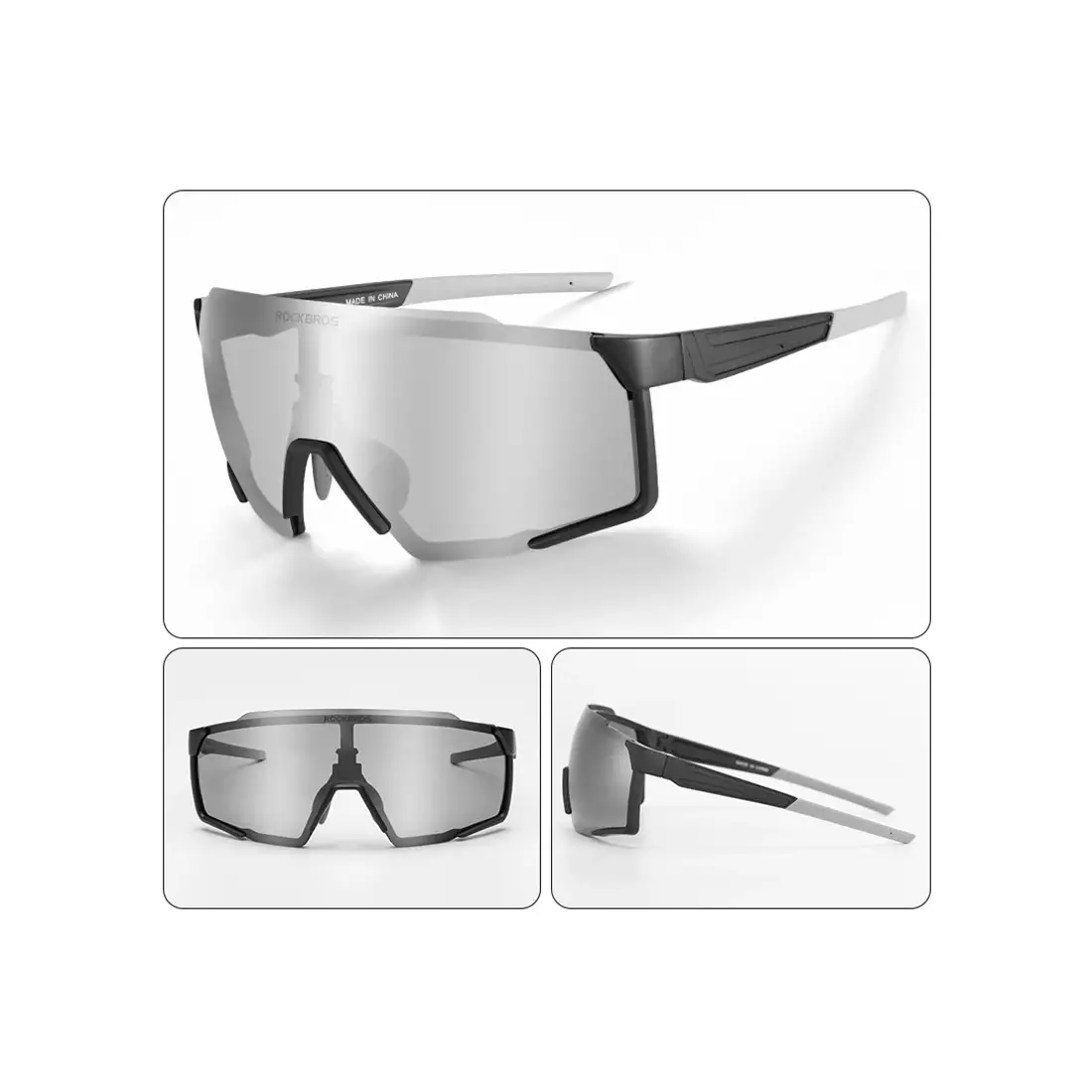 RockBros SP22BK Kerékpáros / sport szemüveg, polarizált, fekete és szürke