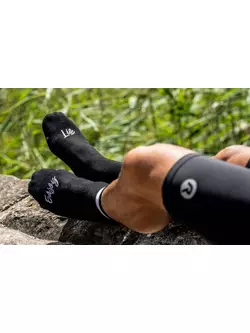 Rogelli CASUAL STRIPE kerékpáros zokni fekete