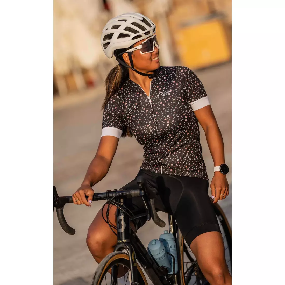 Rogelli LILY női kerékpáros mez, fekete és fehér