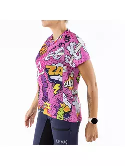 KAYMAQ W27 női bő, rövid ujjú MTB kerékpáros mez, rózsaszín