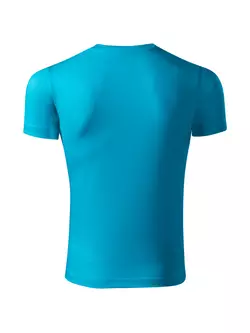 PICCOLIO PIXEL Sport póló T-shirt, rövid ujjú, férfi, türkiz, 100 % poliészter P814412