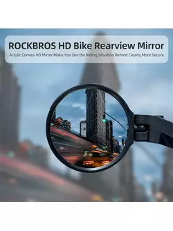 Rockbros biciklitükör kormányrögzítővel, jobb, fekete 26210001004