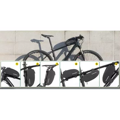 Rockbros kerékpáros felsőcső táska, fekete 30110192001