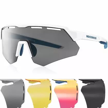 Rockbros sport szemüveg polarizációval, 4 cserélhető lencse, korrekció, fehér 14210006001