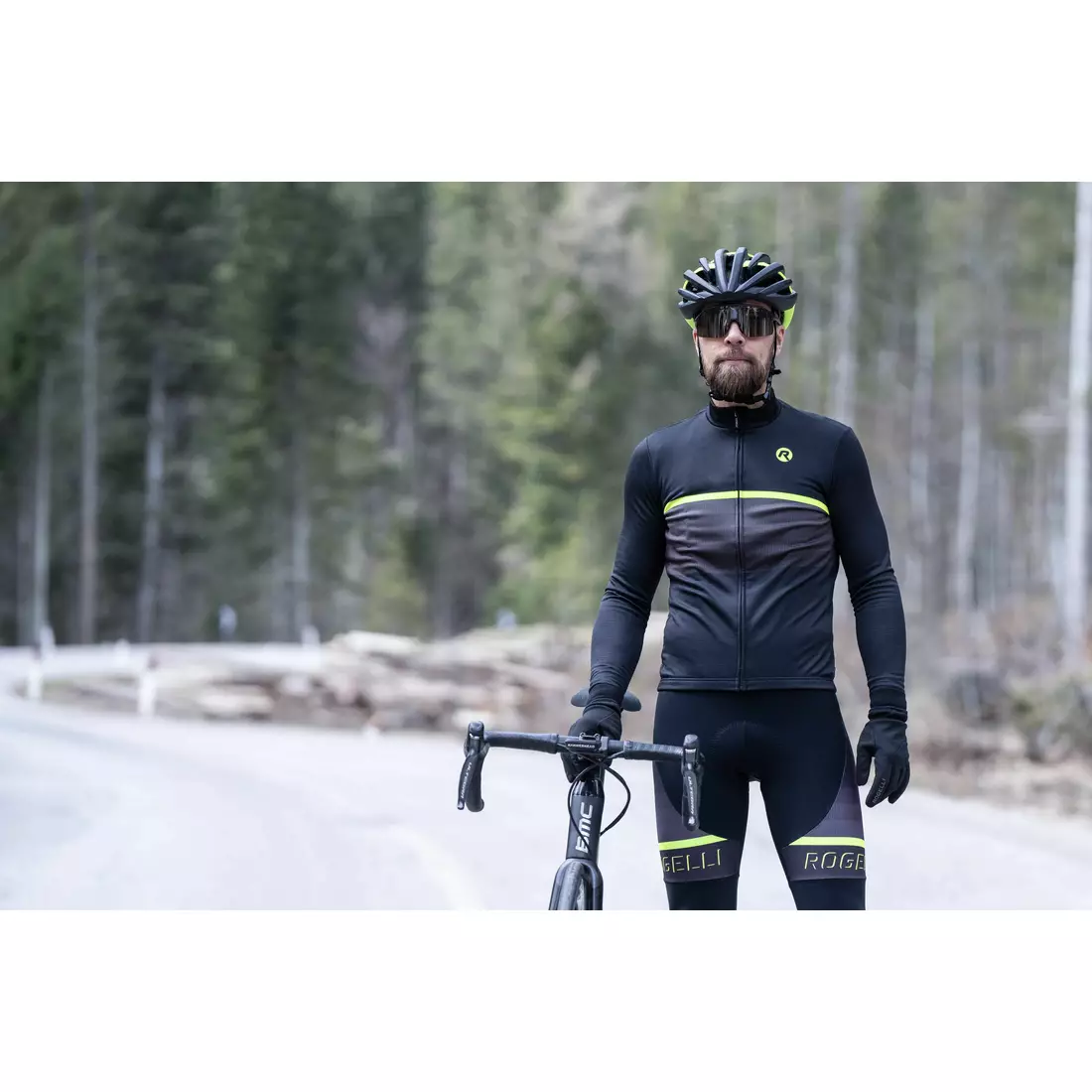 Rogelli HERO II fluoro kerékpáros pulóver