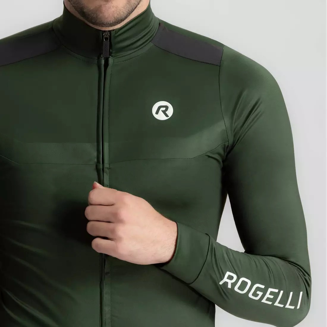 Rogelli MONO kerékpáros pulóver zöld