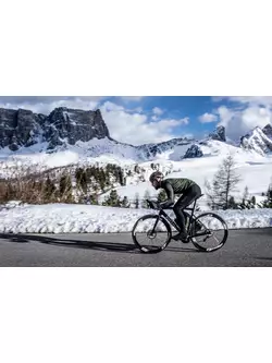 Rogelli kerékpáros kabát, téli MONO zöld