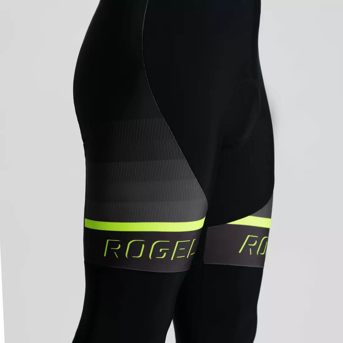 Rogelli kerékpáros nadrág nadrágtartóval, hőszigetelt, HERO II fluor