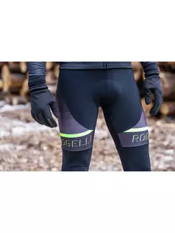 Rogelli kerékpáros nadrág nadrágtartóval, hőszigetelt, HERO II fluor