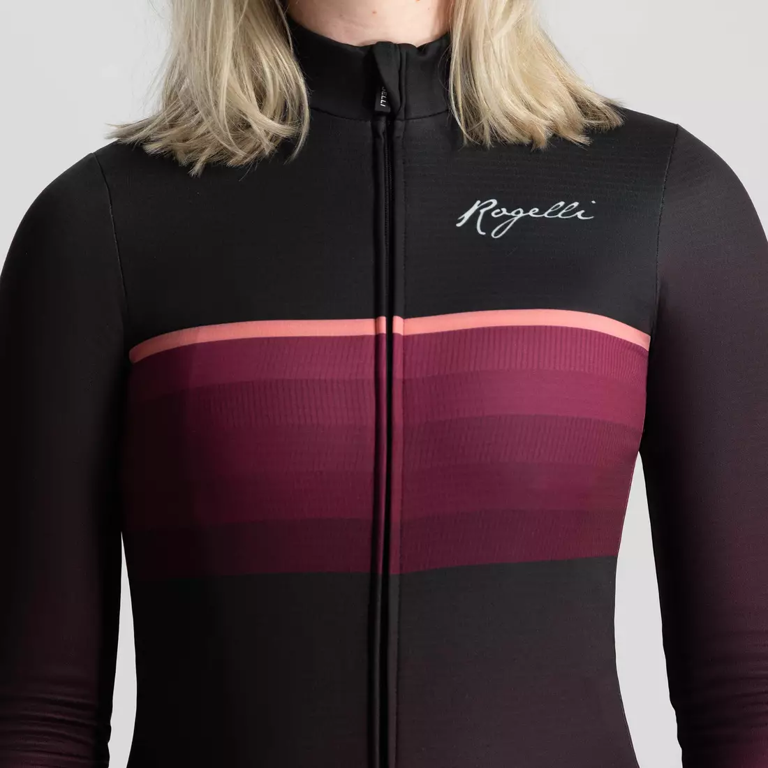 Rogelli női kerékpáros pulóver IMPRESS II, bordó