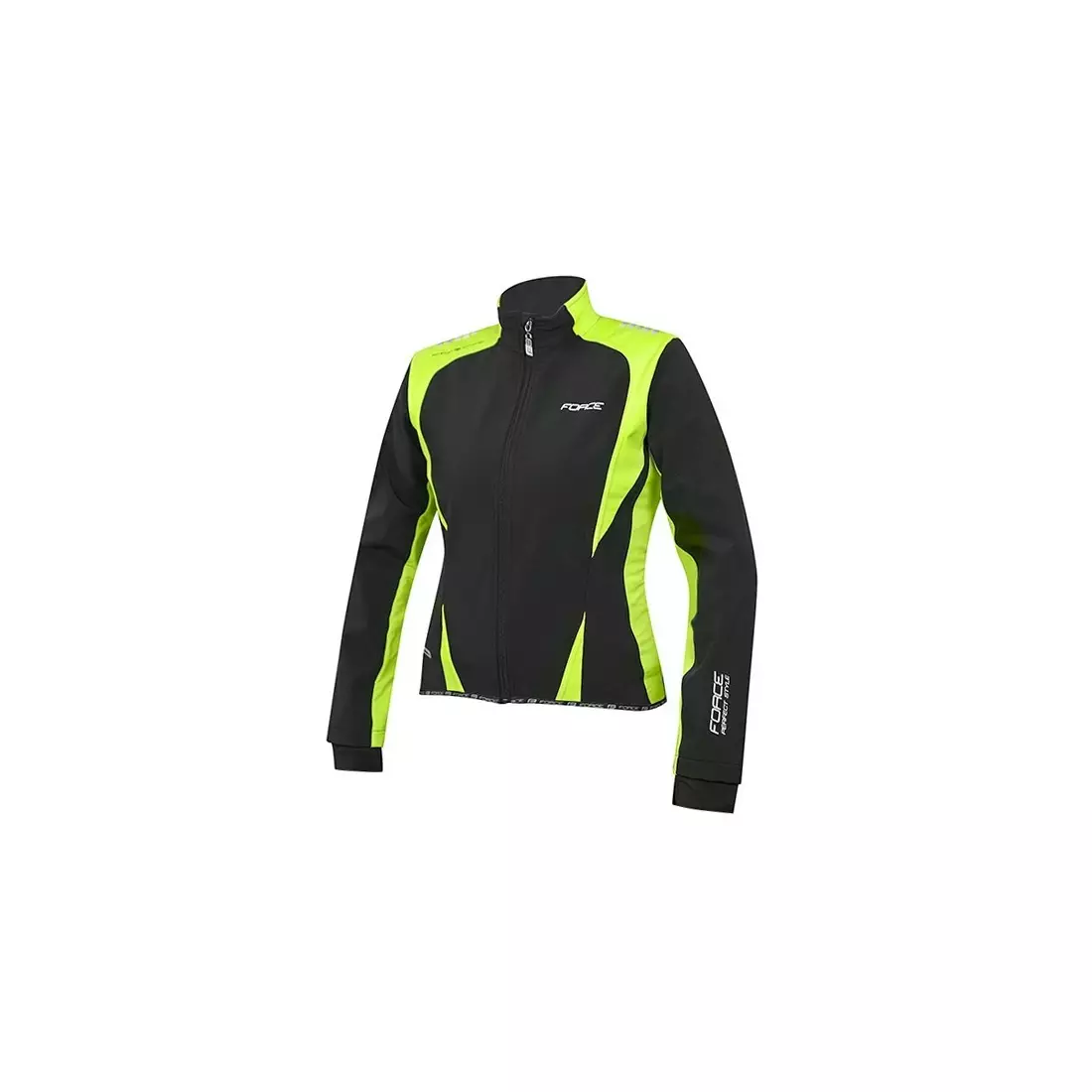 FORCE X71 - 89993 - női szigetelt softshell kabát - szín: Fekete-fluor