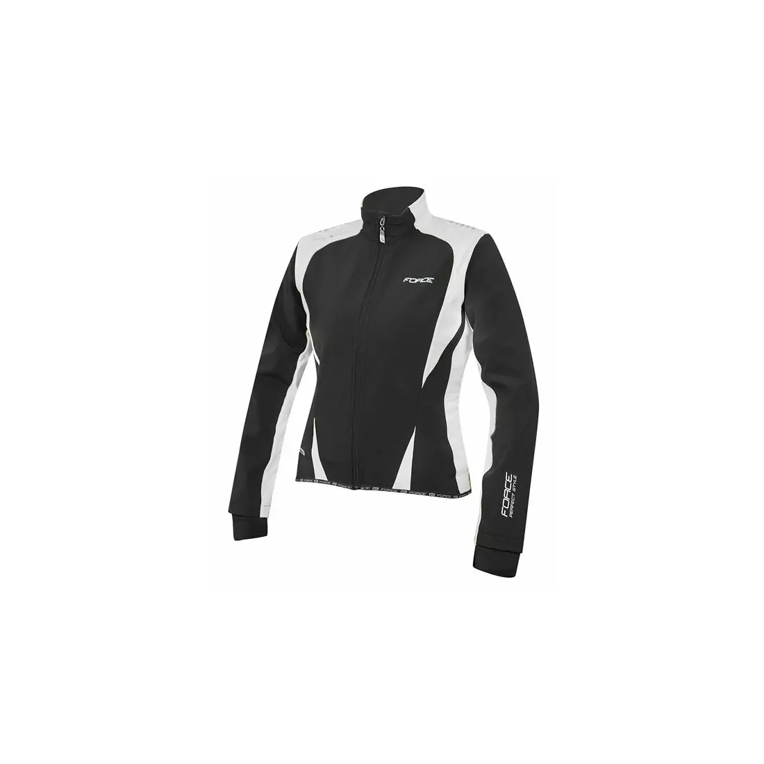 FORCE X71 női softshell kerékpáros kabát fekete-fehér 89991