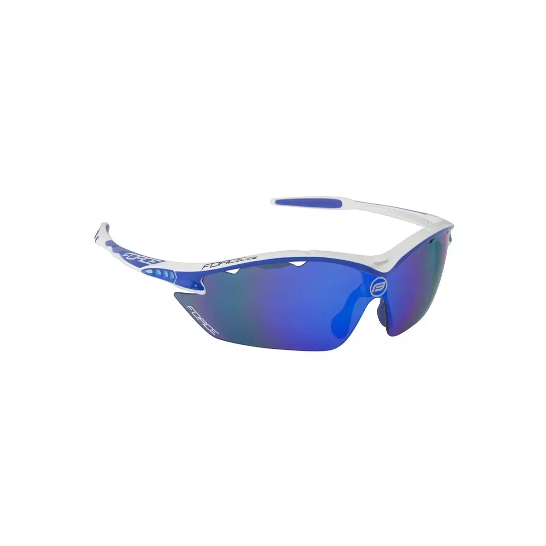 FORCE RON Sport/kerékpáros szemüveg fehér és kék 91010 cserélhető lencsék