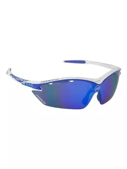 FORCE RON Sport/kerékpáros szemüveg fehér és kék 91010 cserélhető lencsék