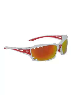 FORCE VISION Kerékpáros/sportszemüveg fehér és piros 90971 cserélhető lencsék