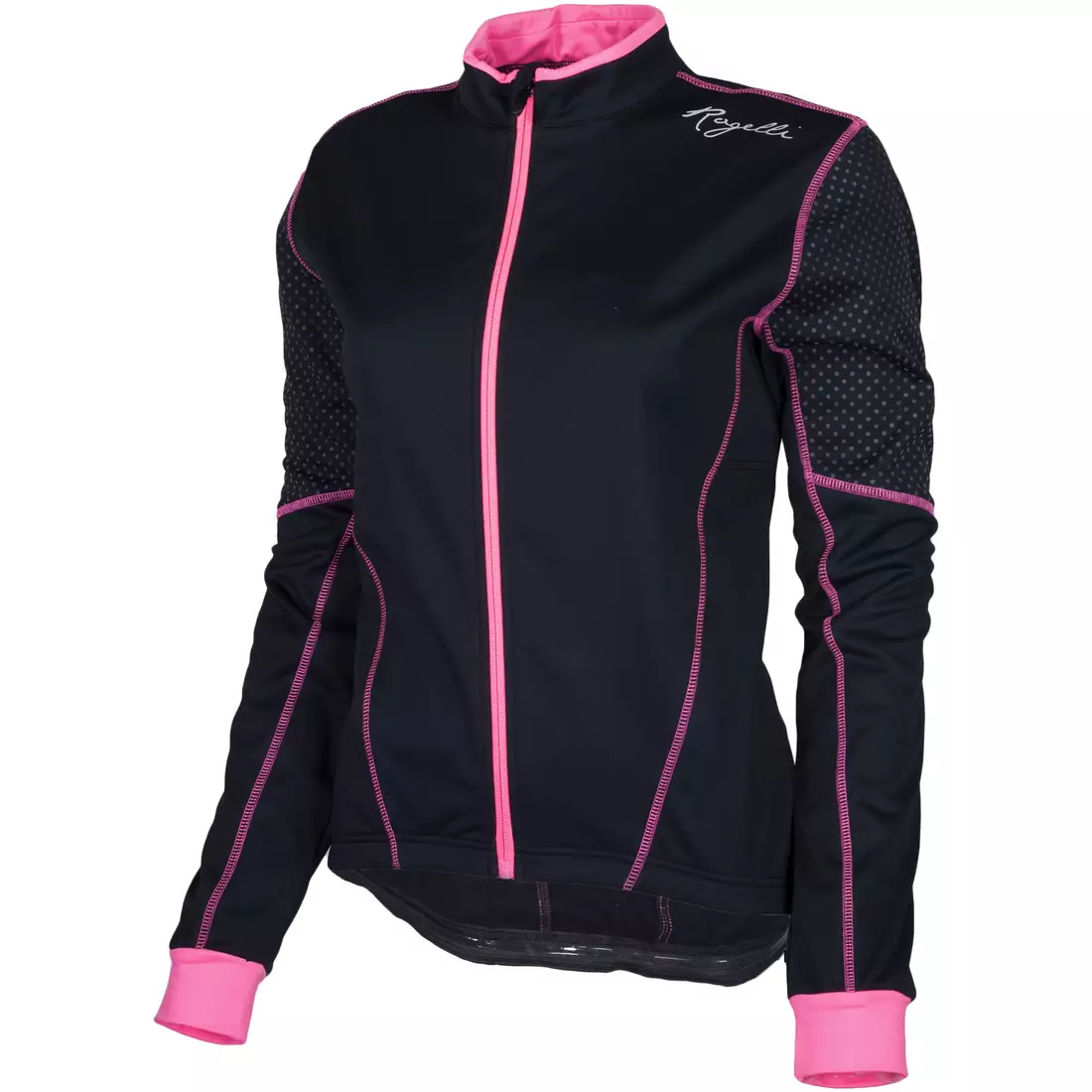 ROGELLI CAMILLA női téli Softshell kerékpáros kabát, fekete-rózsaszín 010.303