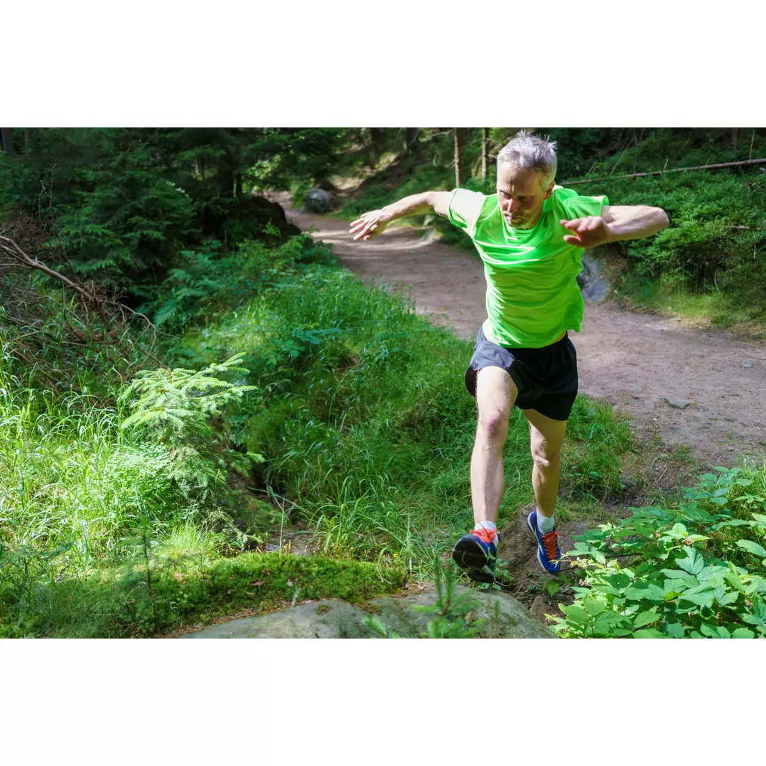 ROGELLI RUN PROMOTION férfi rövid ujjú sporting, fluor-zöld