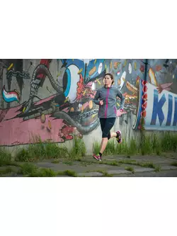 ROGELLI RUN SAMANTA 840.861 - női futó széldzseki, szürke és rózsaszín