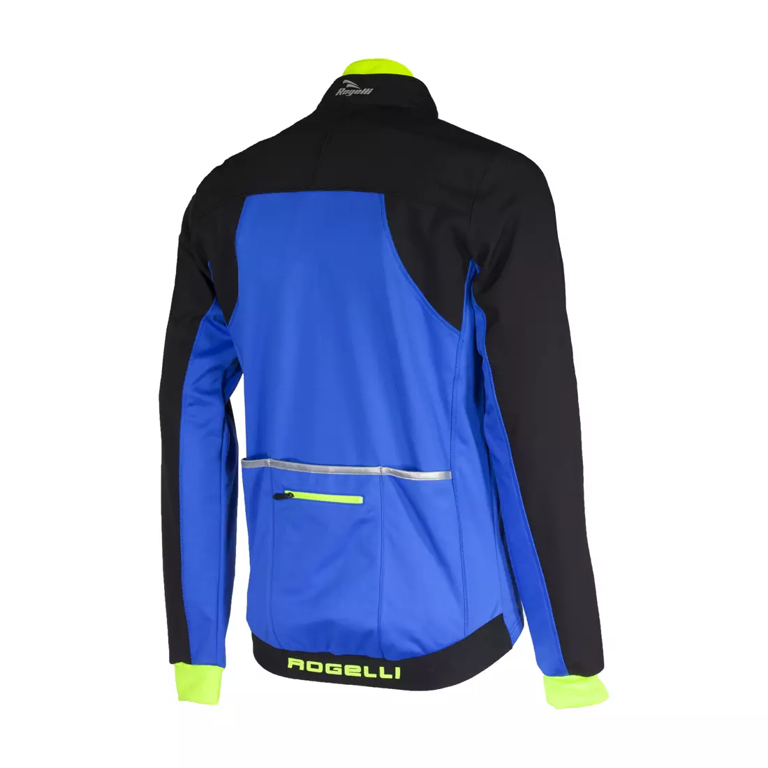 ROGELLI TRABIA téli kerékpáros kabát Softshell, fekete-kék-fluor 003.115