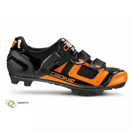 CRONO CX3 nylon - MTB kerékpáros cipő, fekete-narancssárga fluo