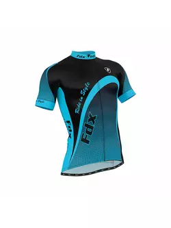 FDX 1010 nyári kerékpáros szett: mez + kantáros rövidnadrág, fekete és kék