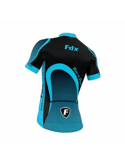 FDX 1010 nyári kerékpáros szett: mez + kantáros rövidnadrág, fekete és kék
