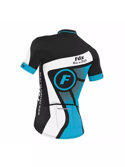 FDX 1020 nyári kerékpáros szett: mez + kantáros rövidnadrág, fekete és kék