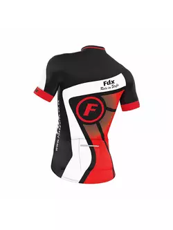 FDX 1020 nyári kerékpáros szett: mez + kantáros rövidnadrág, fekete és piros