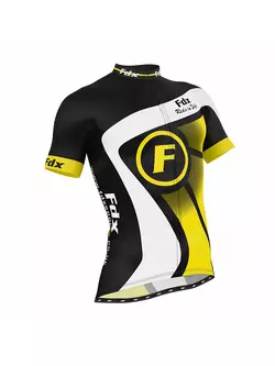 FDX 1020 nyári kerékpáros szett mez + kantáros rövidnadrág fekete és sárga színben
