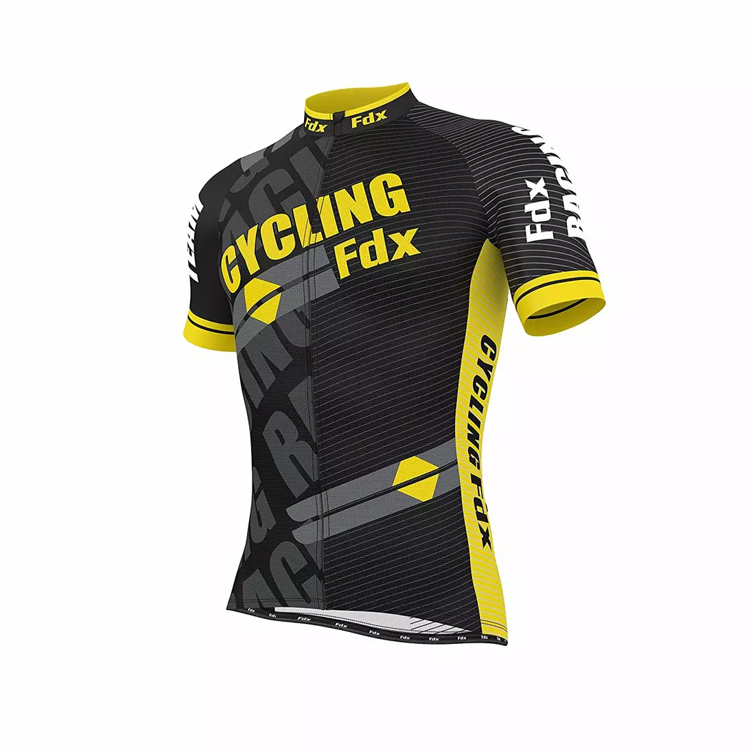 FDX 1050 férfi kerékpáros mez fekete és sárga színben