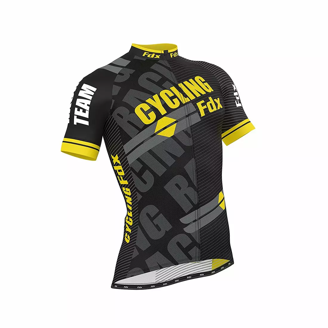 FDX 1050 férfi kerékpáros mez fekete és sárga színben