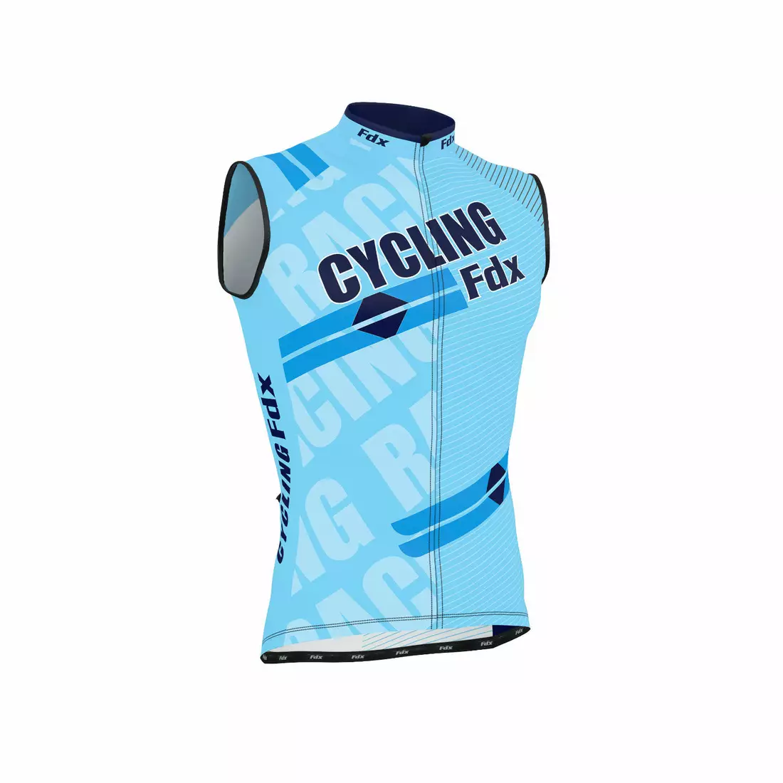 FDX 1050 férfi ujjatlan kerékpáros trikó fekete-kék színben