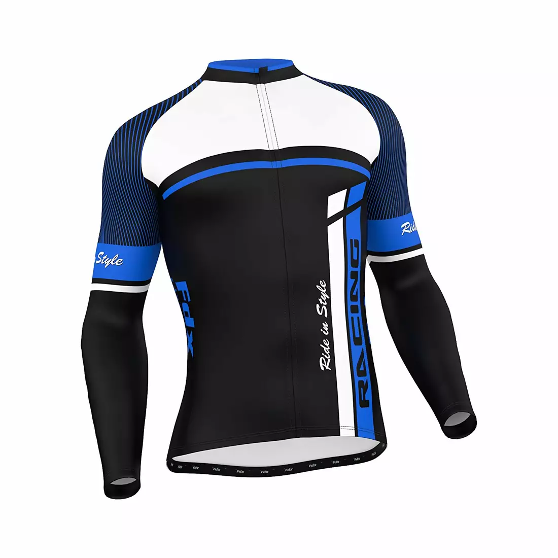 FDX 1220 férfi kerékpáros pulóver, fekete és kék