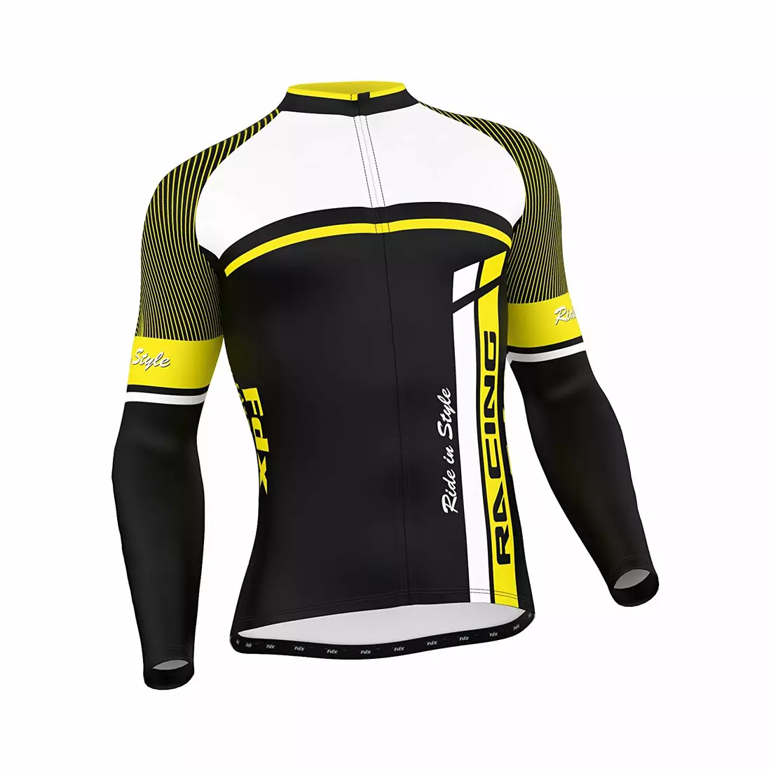 FDX 1220 férfi kerékpáros pulóver, fekete és sárga