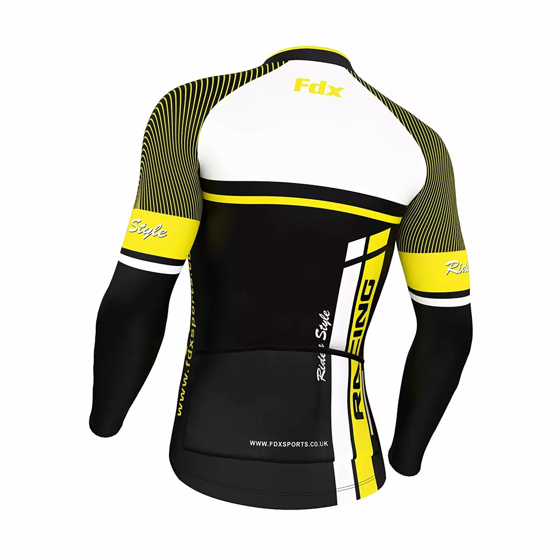 FDX 1220 férfi kerékpáros pulóver, fekete és sárga