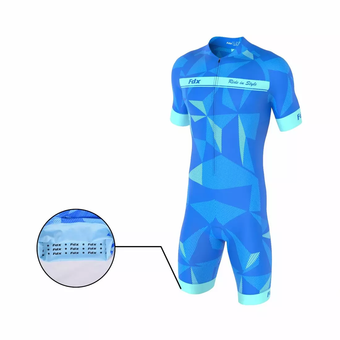 FDX 1270 egyrészes kerékpáros ruha/ruha, kék