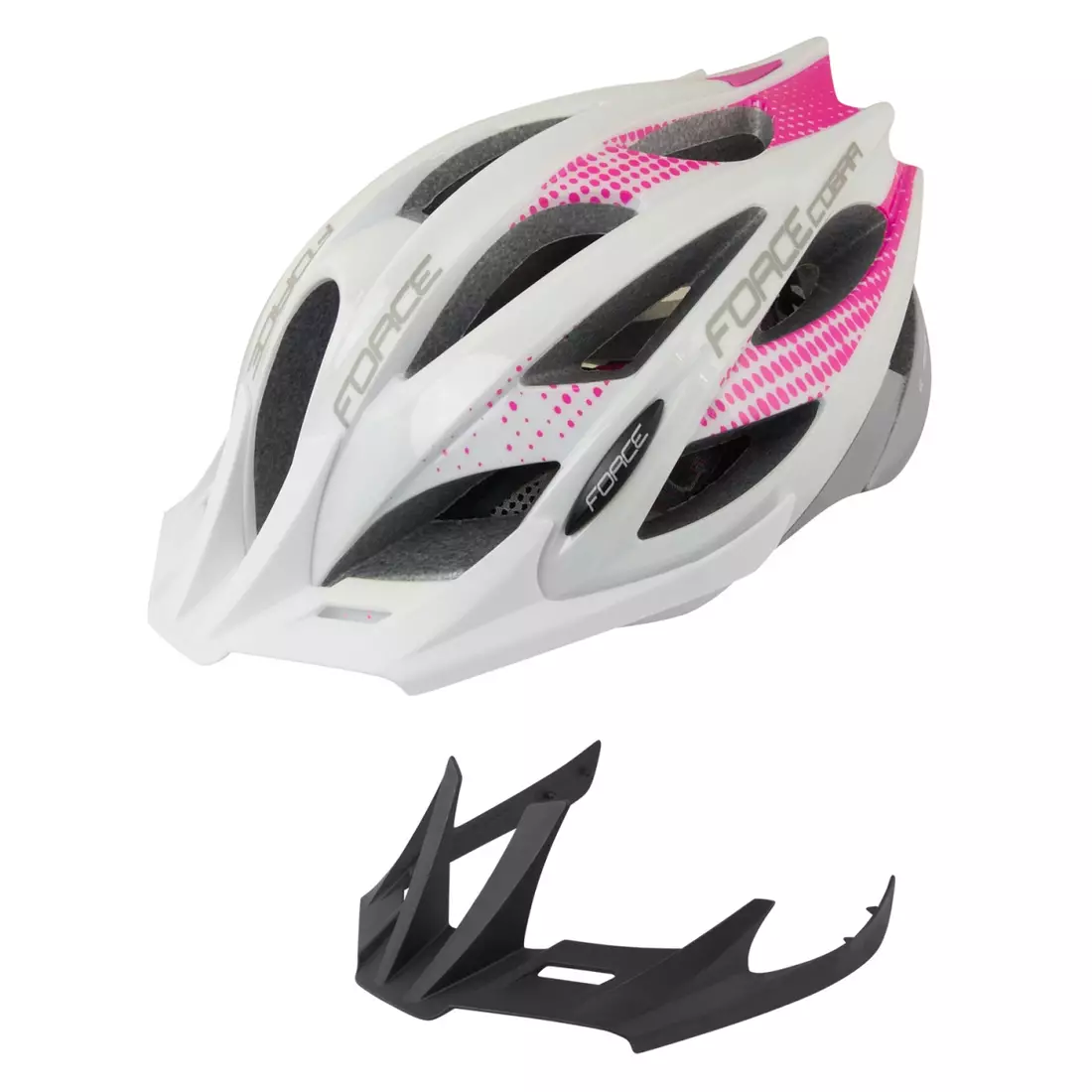 FORCE COBRA női kerékpáros sisak 902930 fehér és rózsaszín