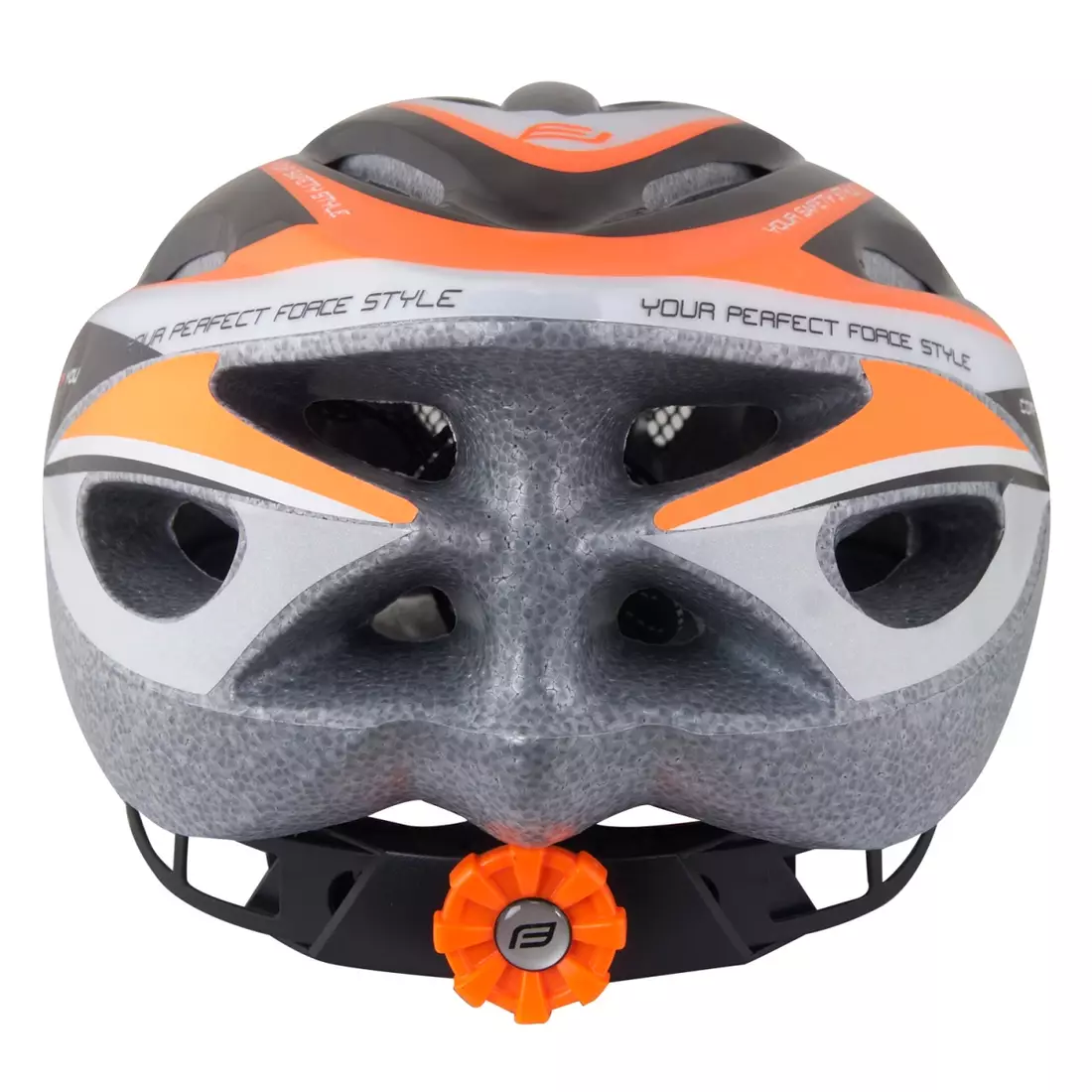 FORCE HAL kerékpáros sisak fekete-narancs-fehér