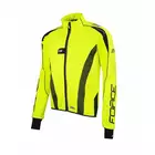 FORCE X72 PRO férfi softshell kabát kerékpárhoz, sárga fluor