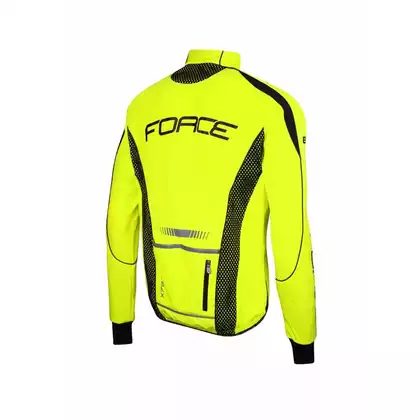 FORCE X72 PRO férfi softshell kabát kerékpárhoz, sárga fluor